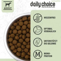 daily choice Sensitiv Lamm und Reis mit Erbsen Trockenfutter 15 kg