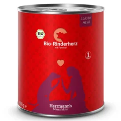 Herrmann's Classic Bio-Rinderherz mit Fenchel Nassfutter 6 x 800 g
