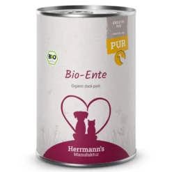 Herrmann's Kreativ-Mix Bio Ente Reinfleisch Ergänzung Nassfutter 6 x 400 g