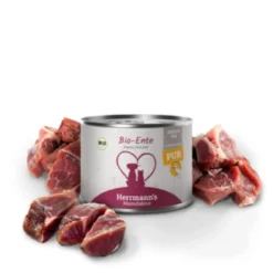 Herrmann's Kreativ-Mix Bio Ente Reinfleisch Ergänzung Nassfutter 12 x 200 g
