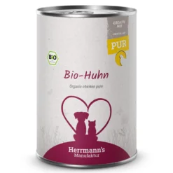 Herrmann's Kreativ-Mix Bio Huhn Reinfleisch Ergänzung Nassfutter 6 x 400 g