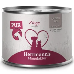 Herrmann's Kreativ-Mix Ziege Reinfleisch Ergänzung Nassfutter 12 x 200 g