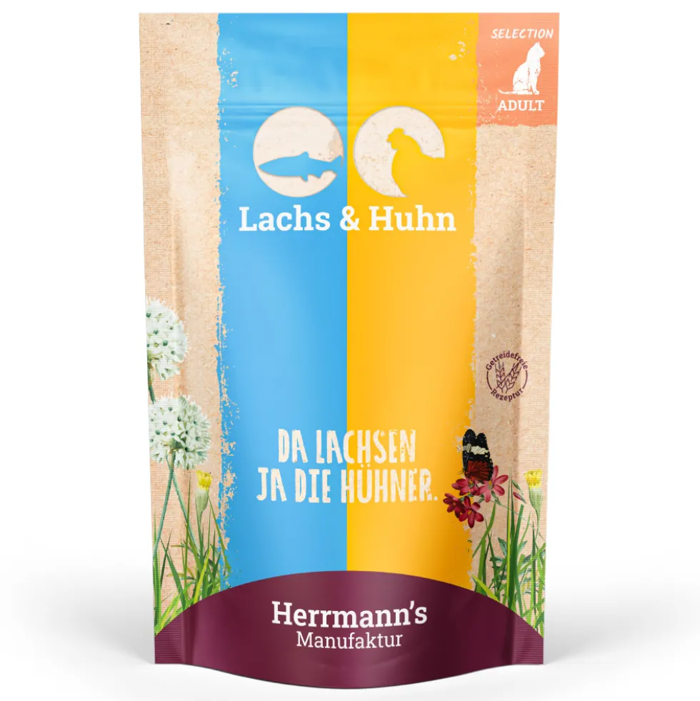 Herrmann's Selection Adult Lachs und Huhn Nassfutter 12 x 100 g