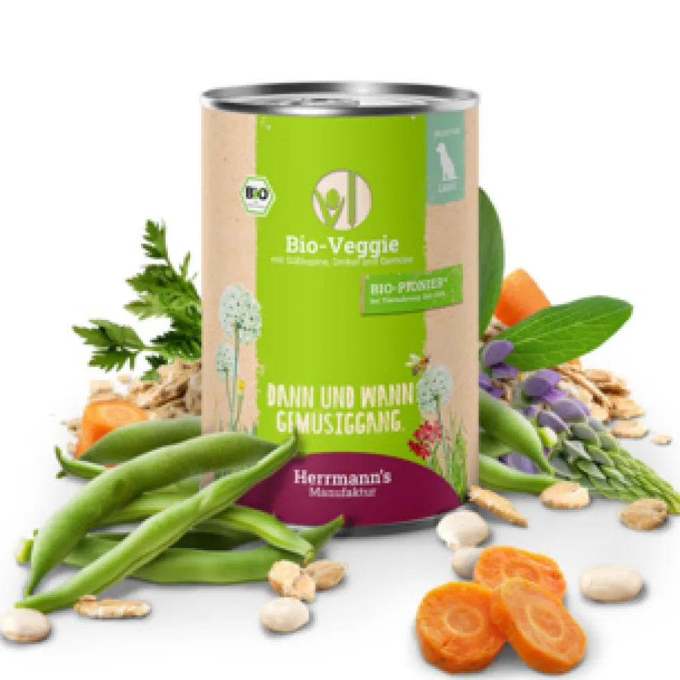Herrmann's Selection Veggie Bio Weiße Süßlupine & Dinkel Nassfutter 6 x 400 g
