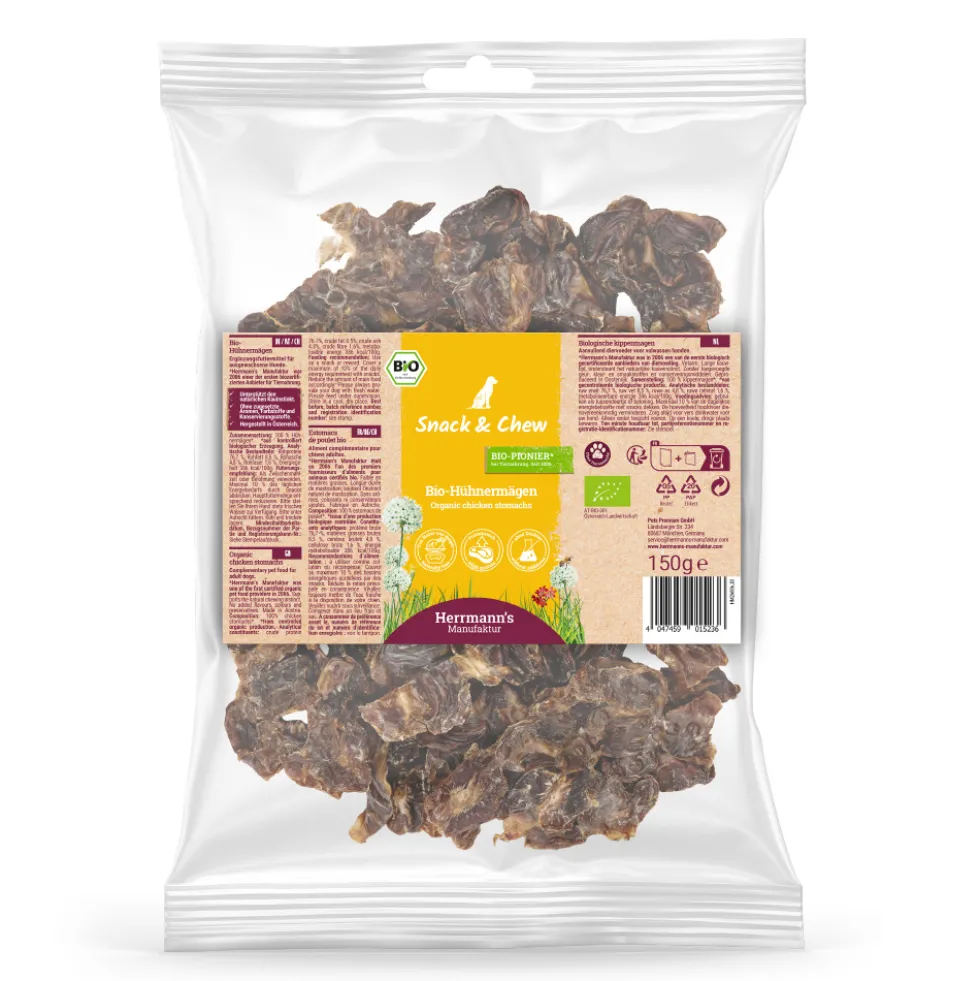 Herrmann's Snack & Chew Bio-Hühnermägen Snack 150 g