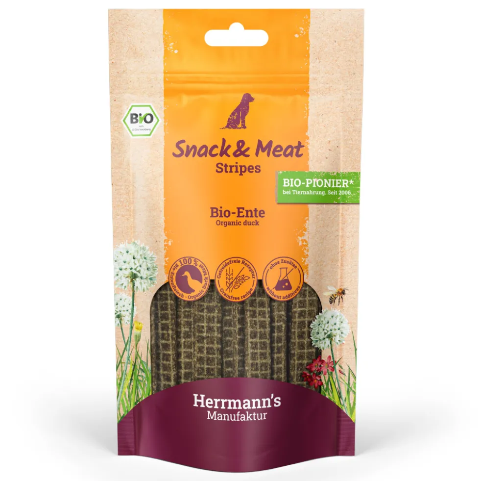 Herrmann's Snack & Meat Stripes Bio-Ente Snack 80 g