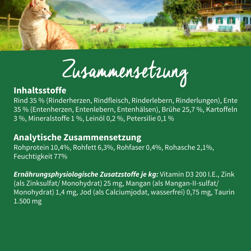 Müller’s Naturhof Traditionell Rind und Ente Nassfutter 6 x 400 g