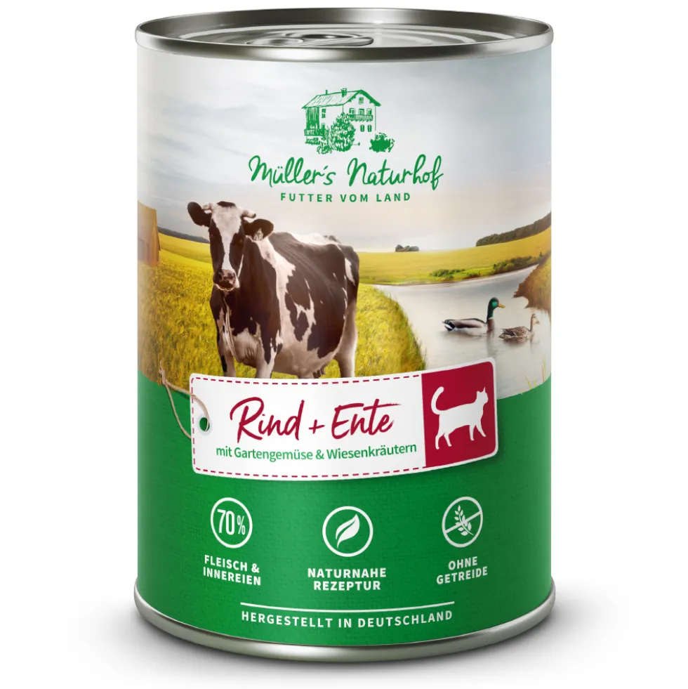 Müller’s Naturhof Traditionell Rind und Ente Nassfutter 6 x 400 g