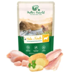 Müller’s Naturhof Traditionell Huhn & Forelle Nassfutter 60 x 100 g