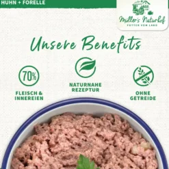 Müller’s Naturhof Traditionell Huhn & Forelle Nassfutter 60 x 100 g