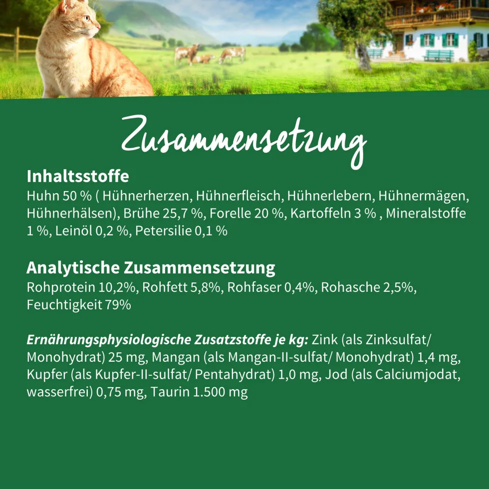 Müller’s Naturhof Traditionell Huhn & Forelle Nassfutter 6 x 400 g