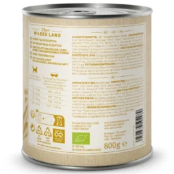 Wildes Land BIO Adult Ente mit Süßkartoffel & Birne Nassfutter 6 x 800 g