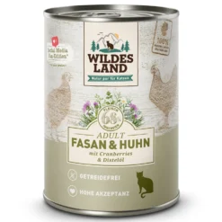 Wildes Land Classic Adult Fasan und Huhn Nassfutter 30 x 400 g