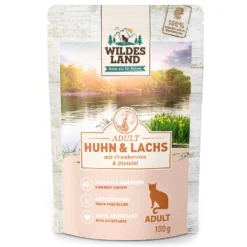 Wildes Land Classic Adult Huhn & Lachs Nassfutter 60 x 100 g