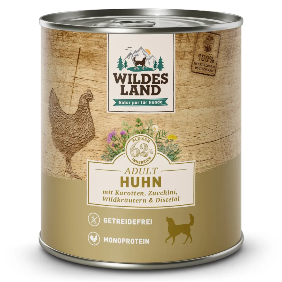 Wildes Land Classic Adult Huhn mit Karotte Nassfutter 6 x 800 g