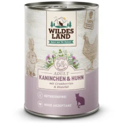 Wildes Land Classic Adult Kaninchen und Huhn mit Distelöl Nassfutter 6 x 400 g