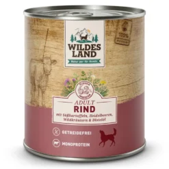 Wildes Land Classic Adult Rind mit Süßkartoffel Nassfutter 6 x 800 g