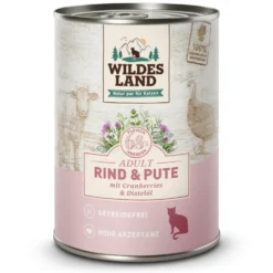 Wildes Land Classic Adult Rind und Pute mit Distelöl Nassfutter 6 x 400 g