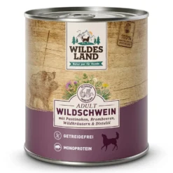 Wildes Land Classic Adult Wildschwein mit Pastinake Nassfutter 6 x 800 g