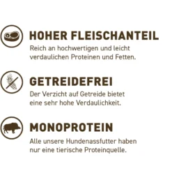 Wildes Land Classic Adult Wildschwein mit Pastinake Nassfutter 6 x 800 g
