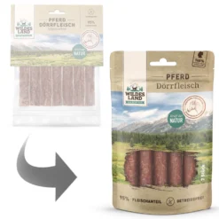 Wildes Land Dörrfleisch Pferd Snack 7 Stück