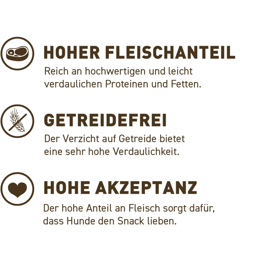 Wildes Land Dörrfleisch Pferd Snack 7 Stück