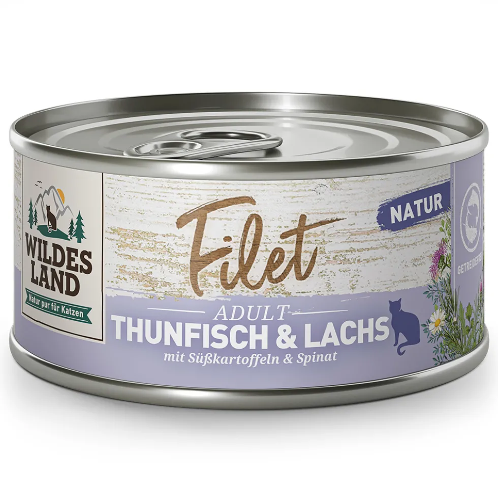 Wildes Land Filet Thunfisch & Lachs Nassfutter 12 x 80 g