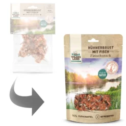 Wildes Land Fleischsnacks Hühnerbrust mit Fisch Snack 5 x 200 g