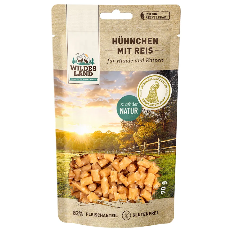 Wildes Land Fleischsnacks Hühnchen mit Reis Snack 70 g