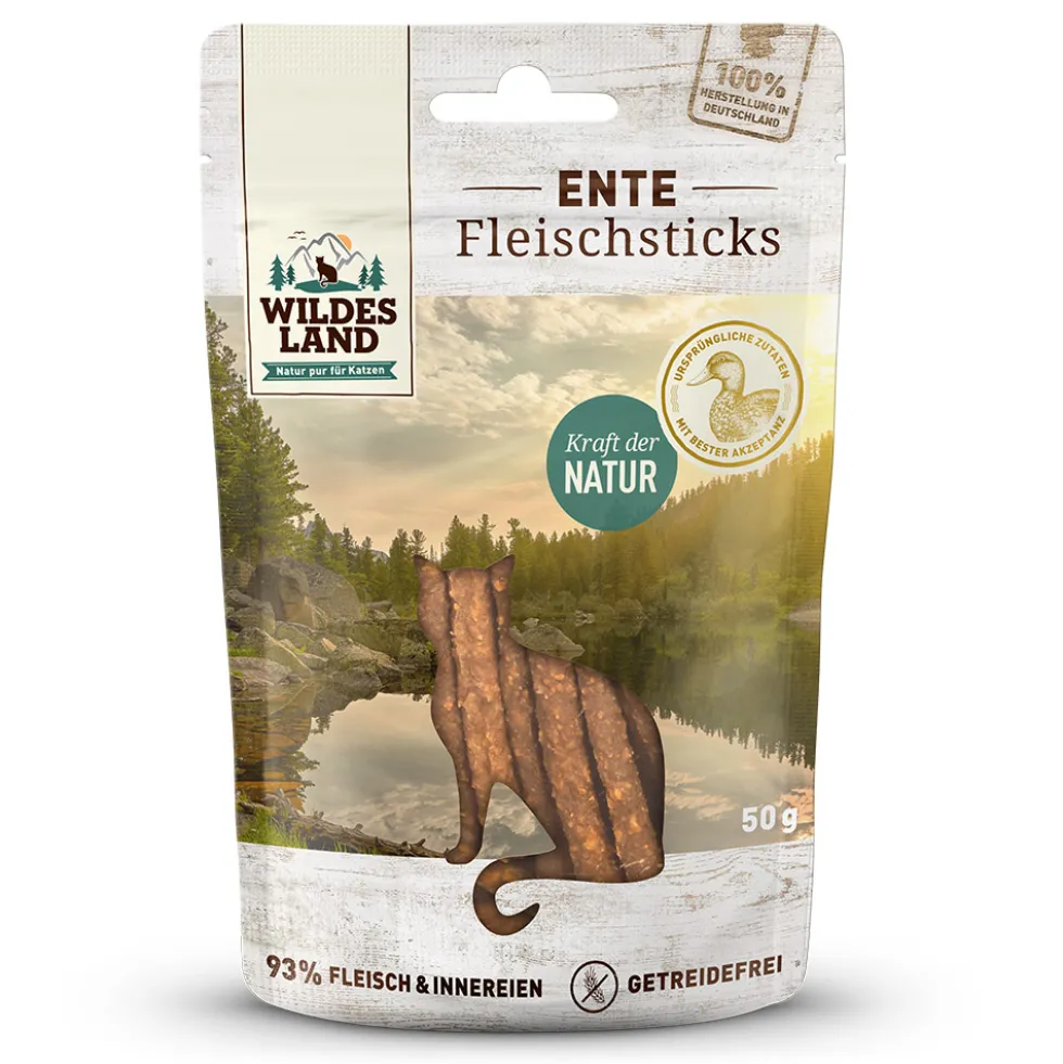 Wildes Land Fleischsticks Ente Snack 9 x 50 g