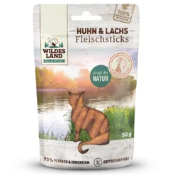Wildes Land Fleischsticks Huhn & Lachs Snack 50 g