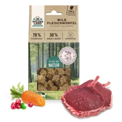 Wildes Land Fleischwürfel Wild Snack 100 g