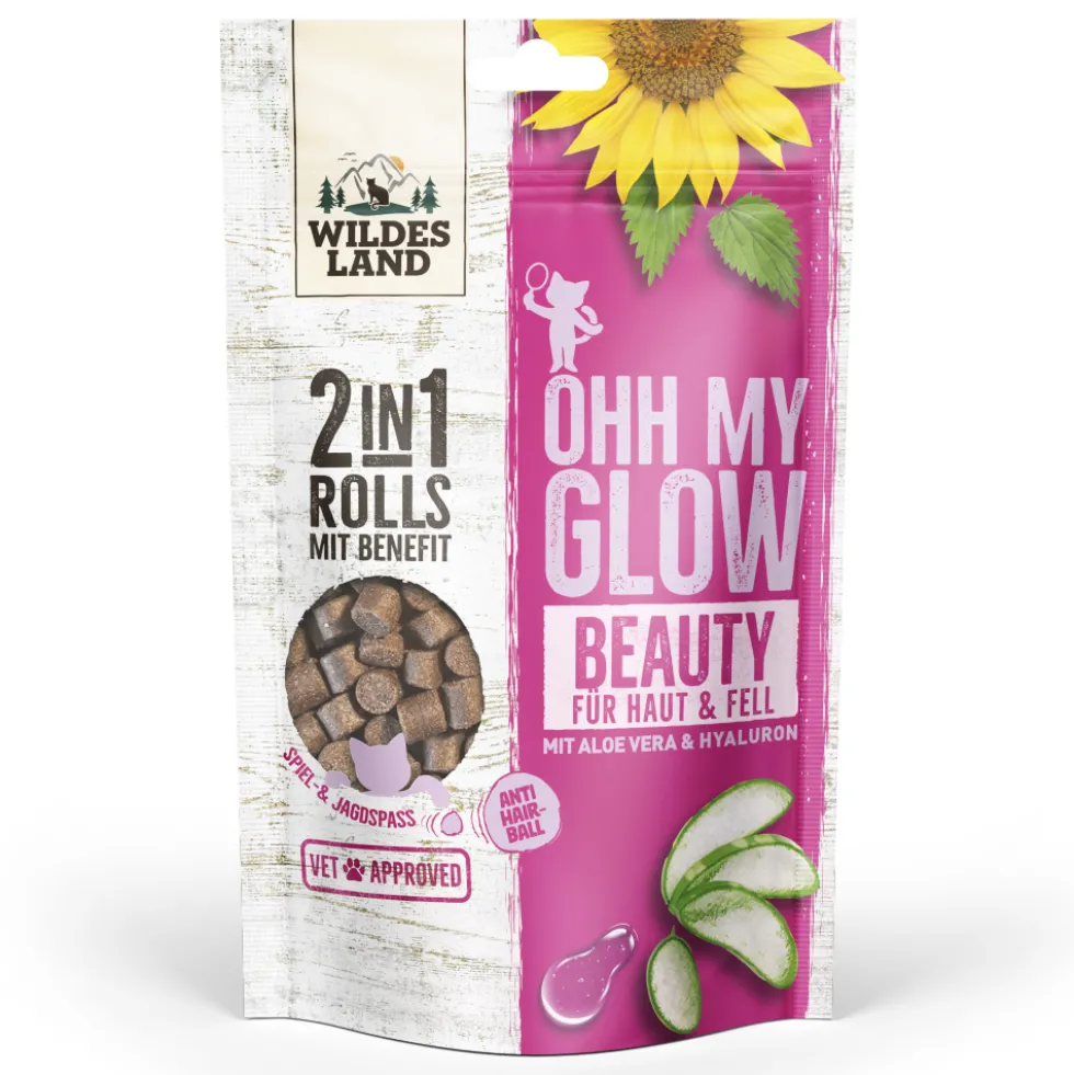 Wildes Land 2in1 Rolls mit Benefit Beauty - Für Haut & Fell Snack 8 x 90 g