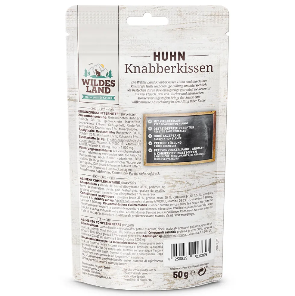 Wildes Land Knabberkissen Huhn Snack 50 g