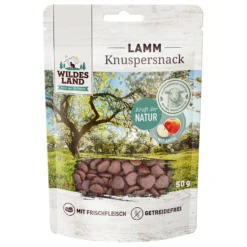 Wildes Land Knuspersnack Lamm mit Apfel Snack 50 g