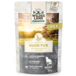Wildes Land PUR Adult Huhn mit Distelöl Nassfutter 60 x 100 g