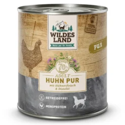 Wildes Land PUR Adult Huhn mit Distelöl Nassfutter 6 x 800 g
