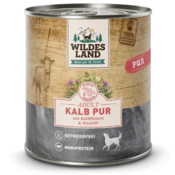 Wildes Land PUR Adult Kalb mit Distelöl Nassfutter 6 x 800 g