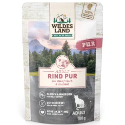 Wildes Land PUR Adult Rind mit Distelöl Nassfutter 12 x 100 g