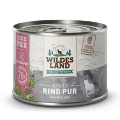 Wildes Land PUR Adult Rind mit Distelöl Nassfutter 6 x 200 g