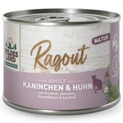 Wildes Land Ragout Kaninchen & Huhn mit Brokkoli Nassfutter 6 x 180 g