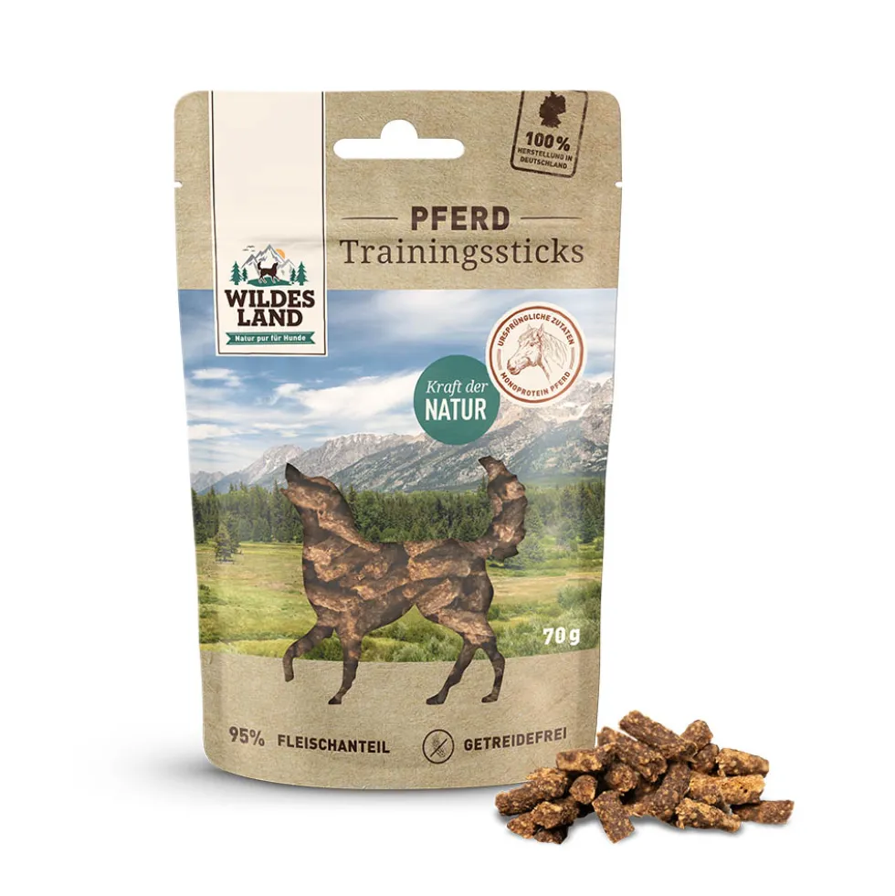 Wildes Land Trainingssticks Pferd Snack 70 g