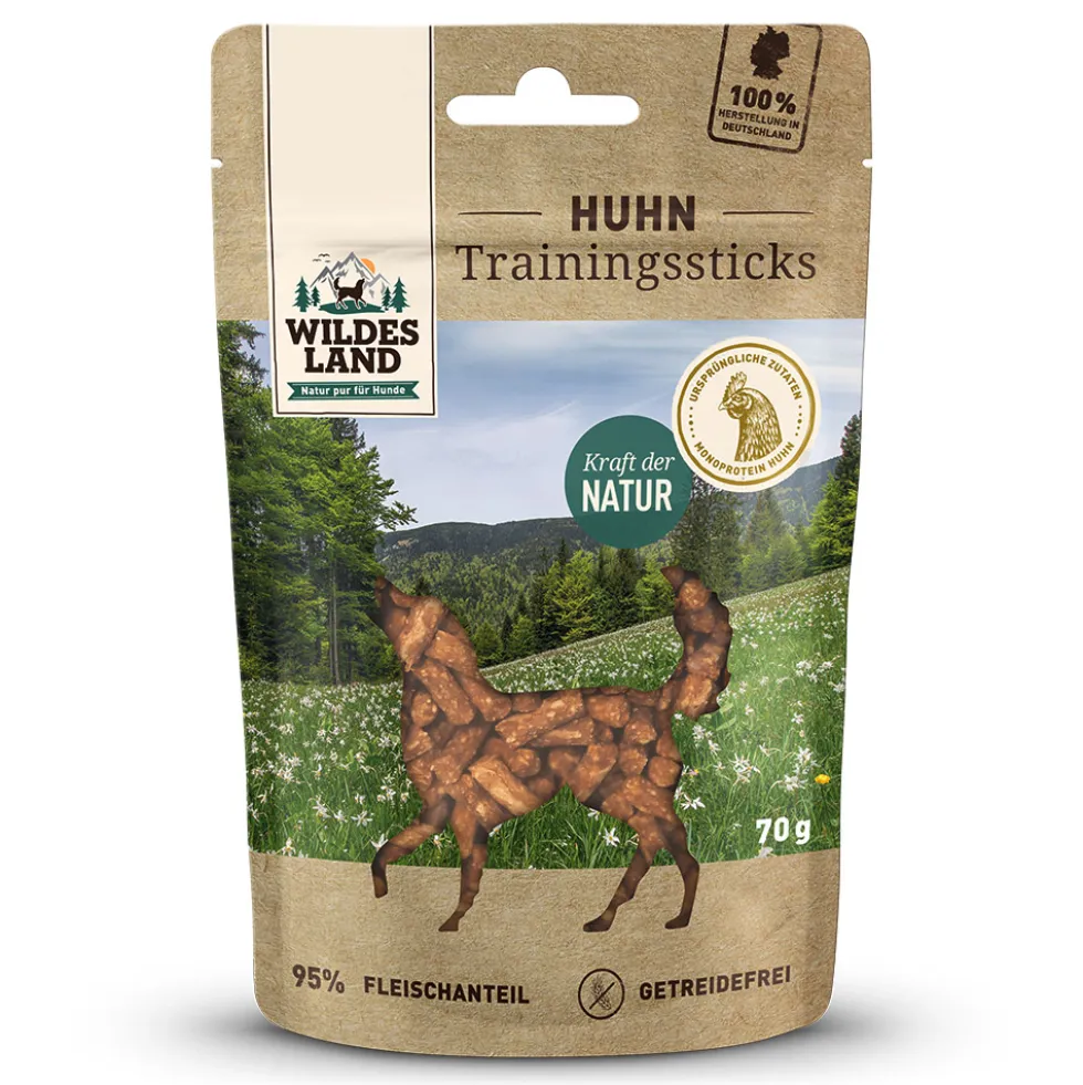 Wildes Land Trainingssticks Huhn Snack 70 g