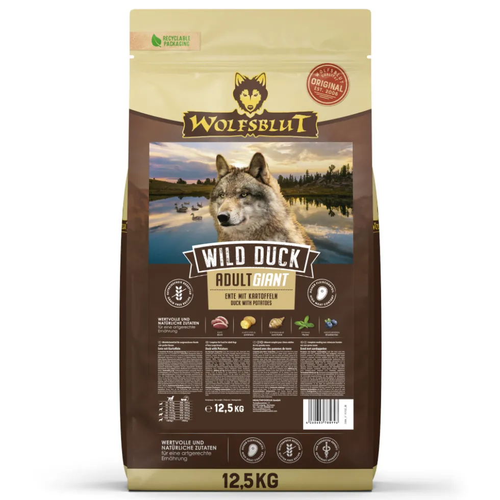 Wolfsblut Giant Wild Duck Trockenfutter 12,5 kg