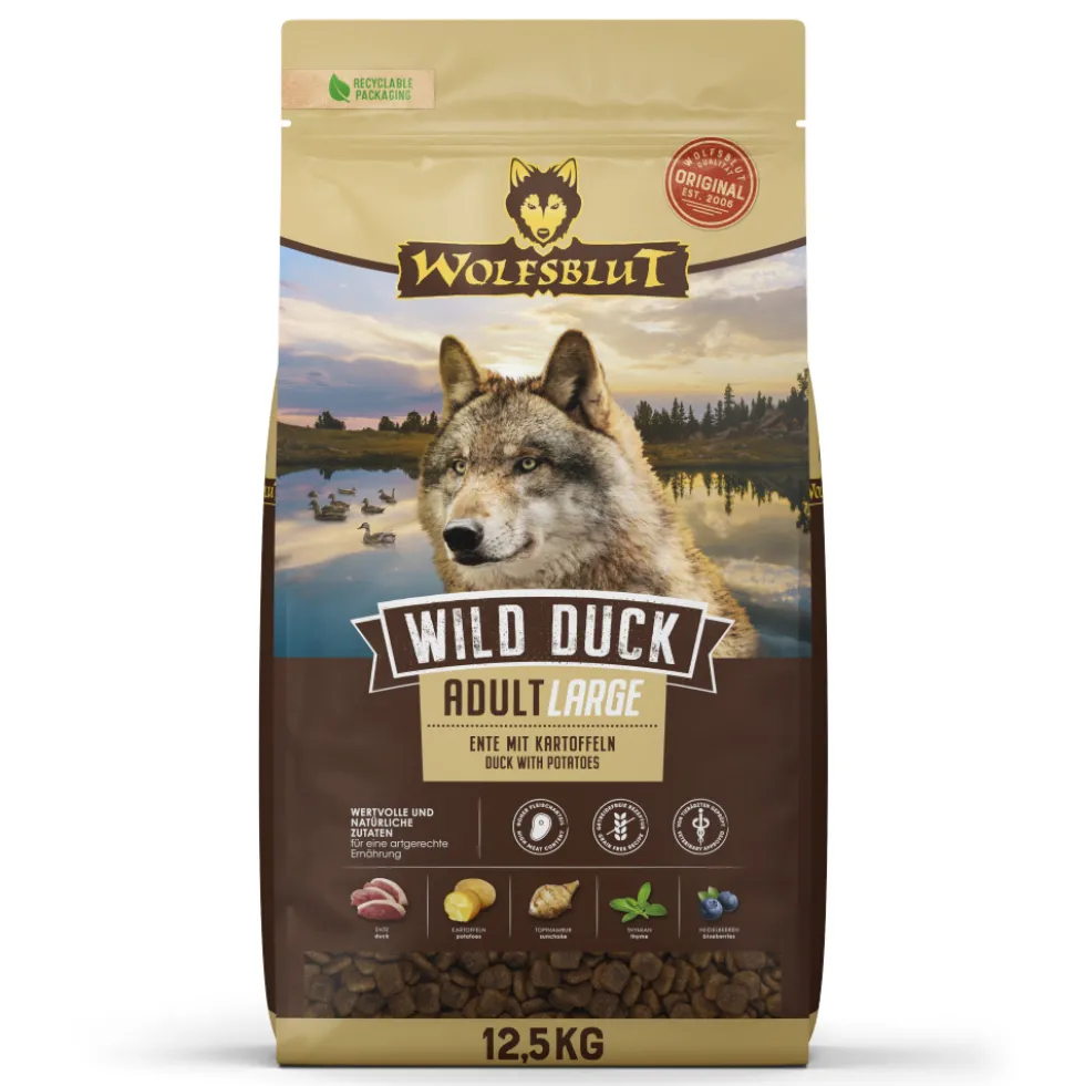 Wolfsblut Large Breed Wild Duck Trockenfutter 12,5 kg