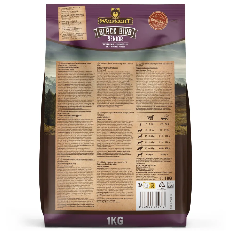Wolfsblut Senior Black Bird Trockenfutter 1 kg