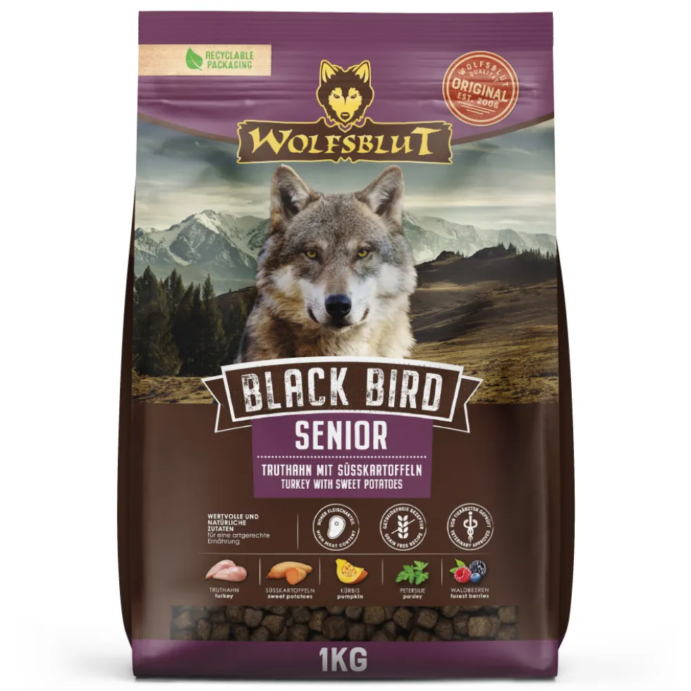 Wolfsblut Senior Black Bird Trockenfutter 1 kg
