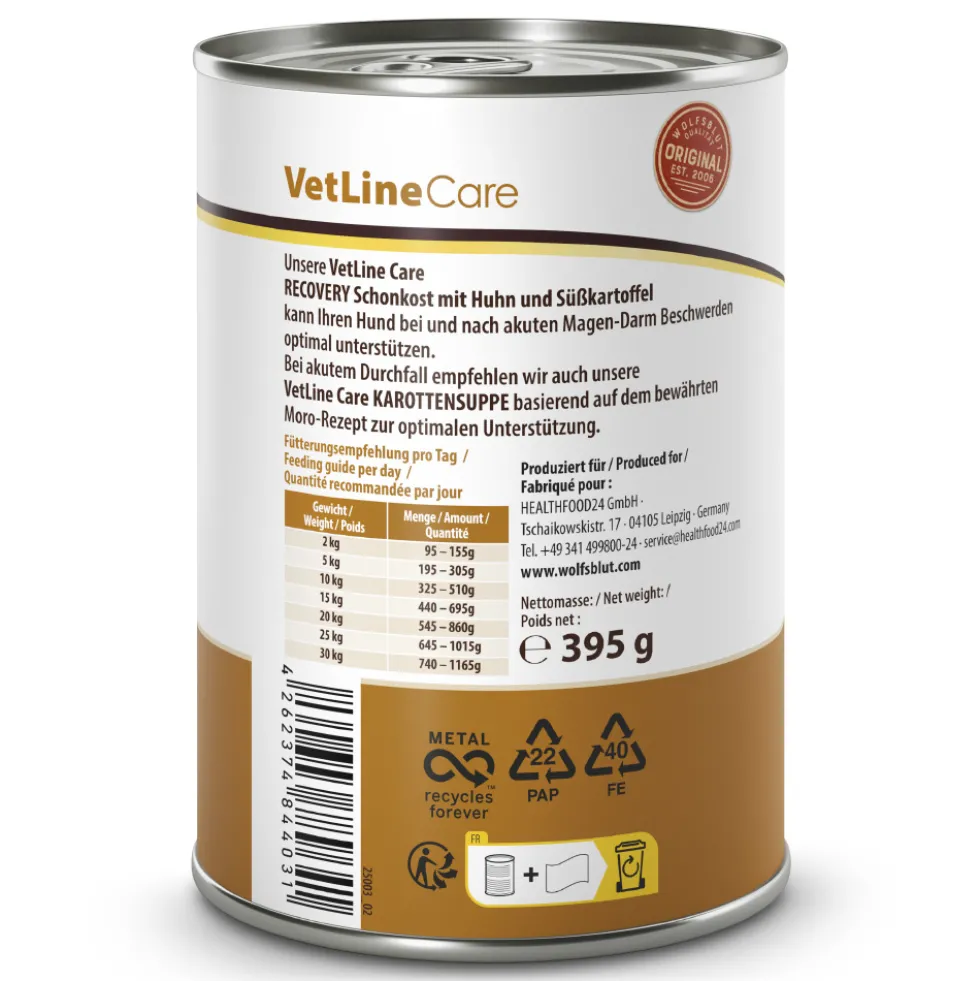 Wolfsblut VetLine Care Recovery Huhn Nassfutter 6 x 395 g